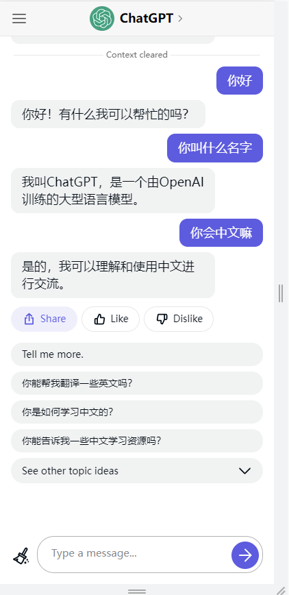 chatgpt人工智能中文版