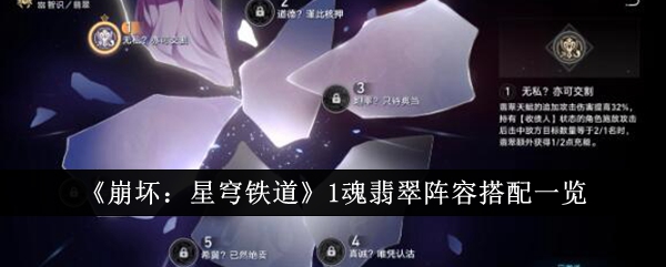 崩坏星穹铁道1魂翡翠阵容怎么搭配 崩坏星穹铁道1魂翡翠阵容搭配一览